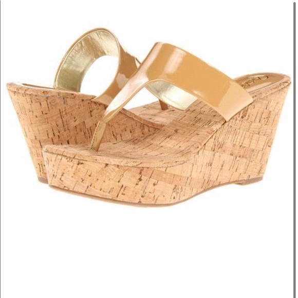 Carlos Santana Shoes - Carlos Santana | Latte Chunky Wedge Sandals